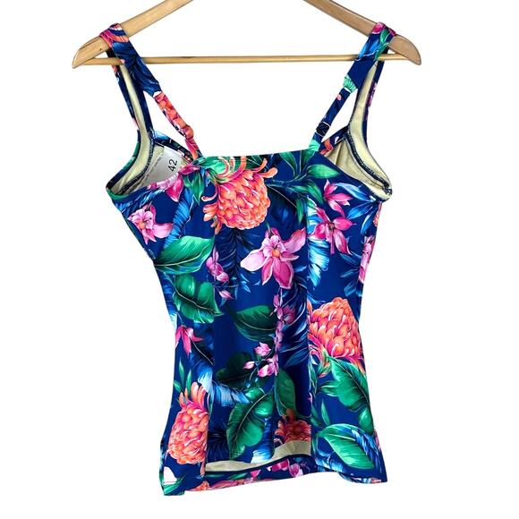 Miraclesuit x Talbots Sanibel Tankini Tropical Floral Women's Size 10 NWOT - Picture 2 of 7